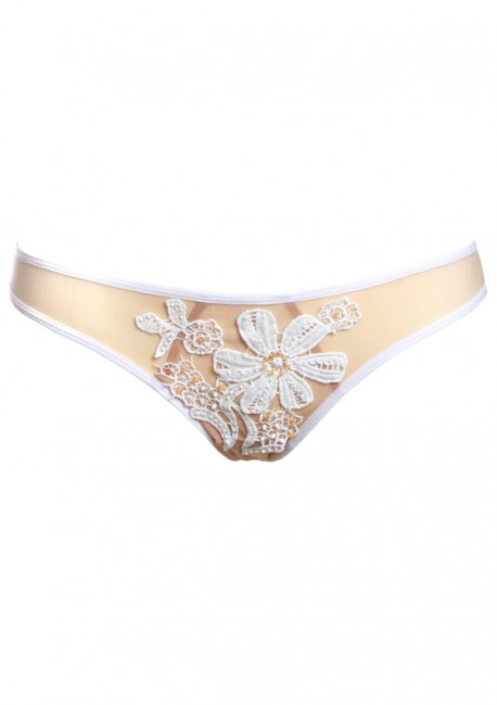 Culotte nude et dentelle blanche Flash You And Me