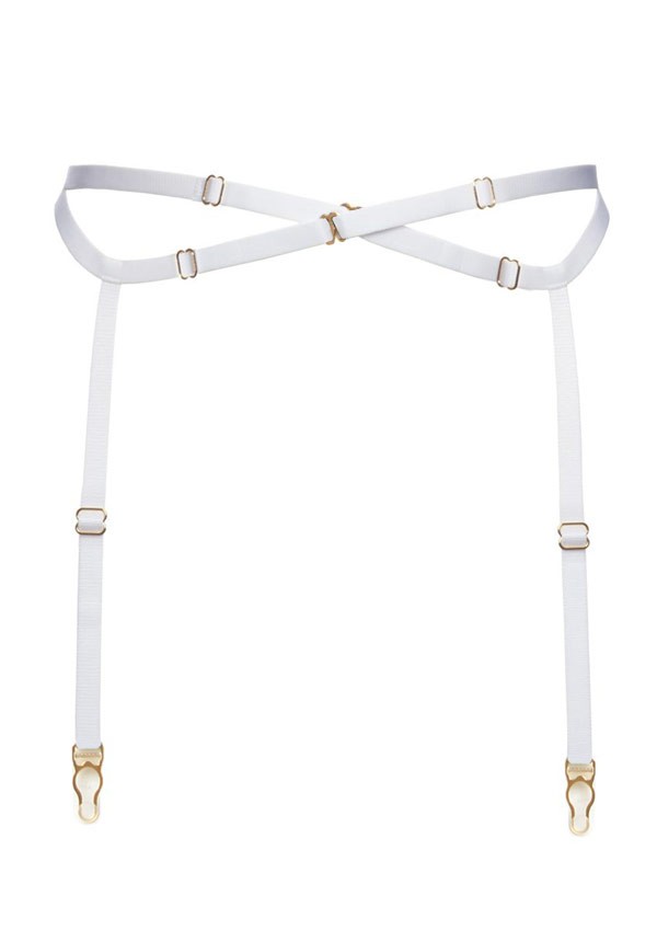 White suspender belt with straps - Flash You And Me